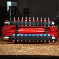 Műanyag moduláris légkamrás osztó, rotaméterrel golyóscsappal páralecsapódás ellen