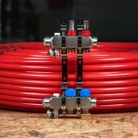 Padlófűtési Osztó-gyűjtő - Rozsdamentes Acél, Áramlásmérővel szelepekkel - 2 kör