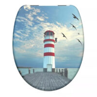 Wc ülőke Duroplast ''LIGHTHOUSE'' világítótorony mintájú, lecsapodásgátlós