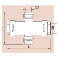 Műanyag osztó-gyűjtő – 20x2 10 mm, 2 Körös Kereszt