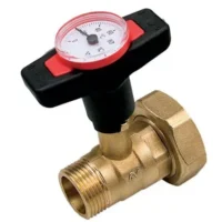 Szivattyúhollander Golyóscsappal, hőmérővel – 6/4''-1'', piros