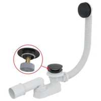 Alcaplast Click/Clack Kádszifon Készlet – Matt Fekete, 52 mm