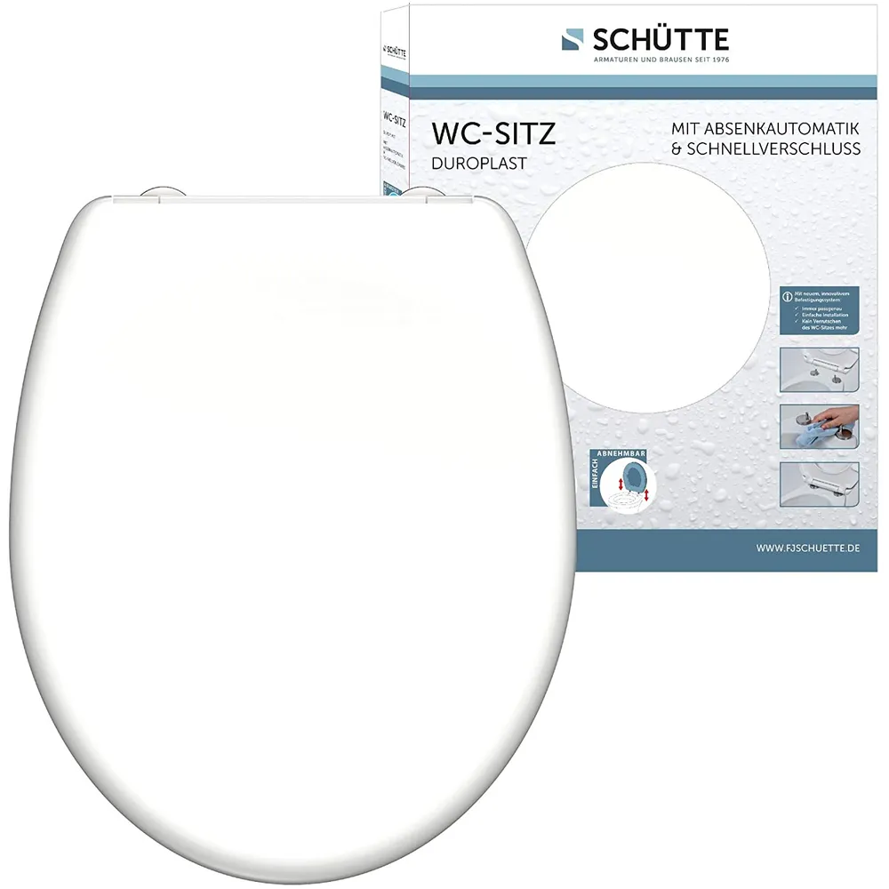 Schütte törtfehér Duroplast gyorsan leszerelhető, lecsapódásgátlós wc ülőke
