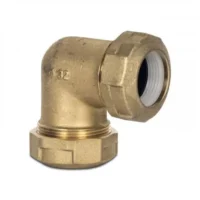 KPE Cső Csatlakozó Könyök Idom – Sárgaréz, 25 mm