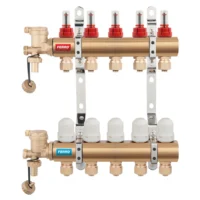 Ferro N-RZP 1” osztó-gyűjtő áramlásmérővel sárgarézből